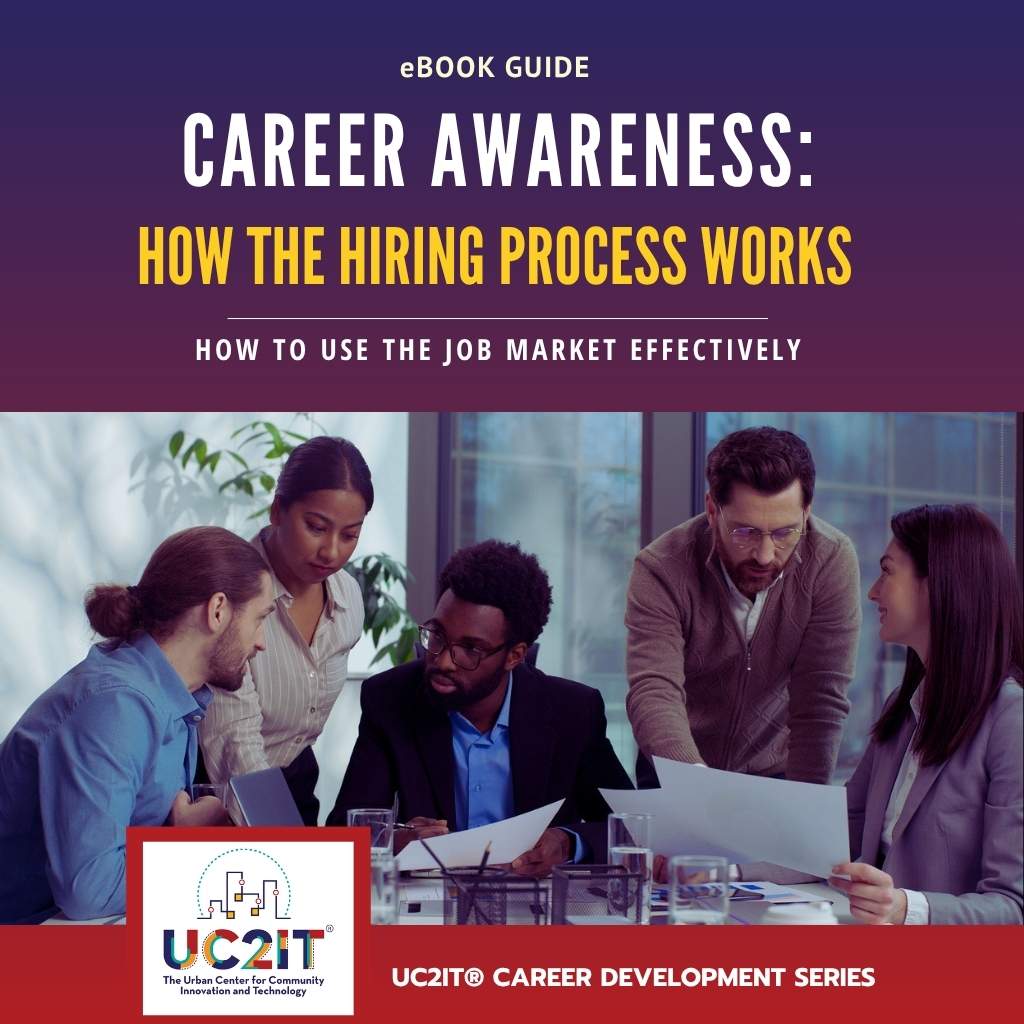 Career awareness cover page. it represents a group of young adults interacting at a desk.